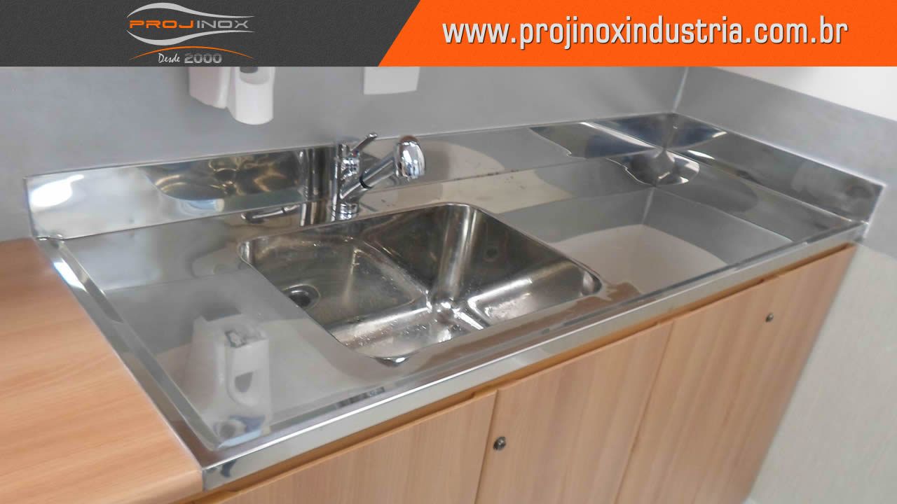 Bancada de Inox Com Pia para Cozinha Industrial