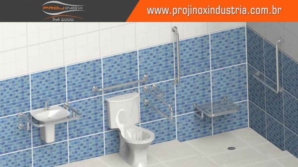 Barra de Apoio Em Aço Inox para Lavatório