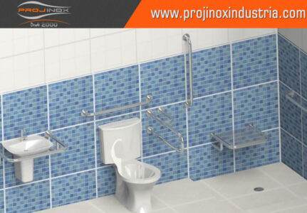 Barra de Apoio Em Aço Inox para Lavatório